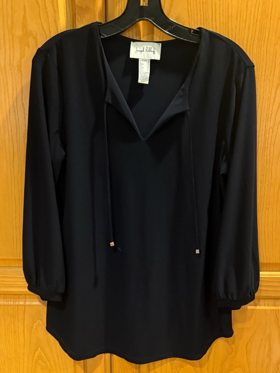 Joseph Ribkoff Tops - Joseph Ribkoff Women’s Black Long Sleeve Tunic Top Tie Neck Top Size 10